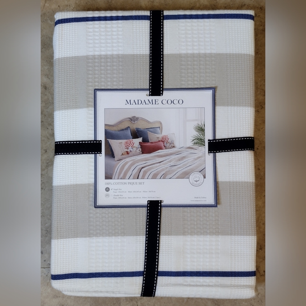 Madame Coco 100% Cotton Pique Set- Single Size